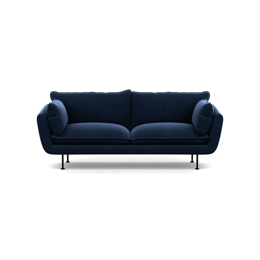 Heal's Allora 3 Seater Sofa Smart Velvet Dusk Black Feet 1