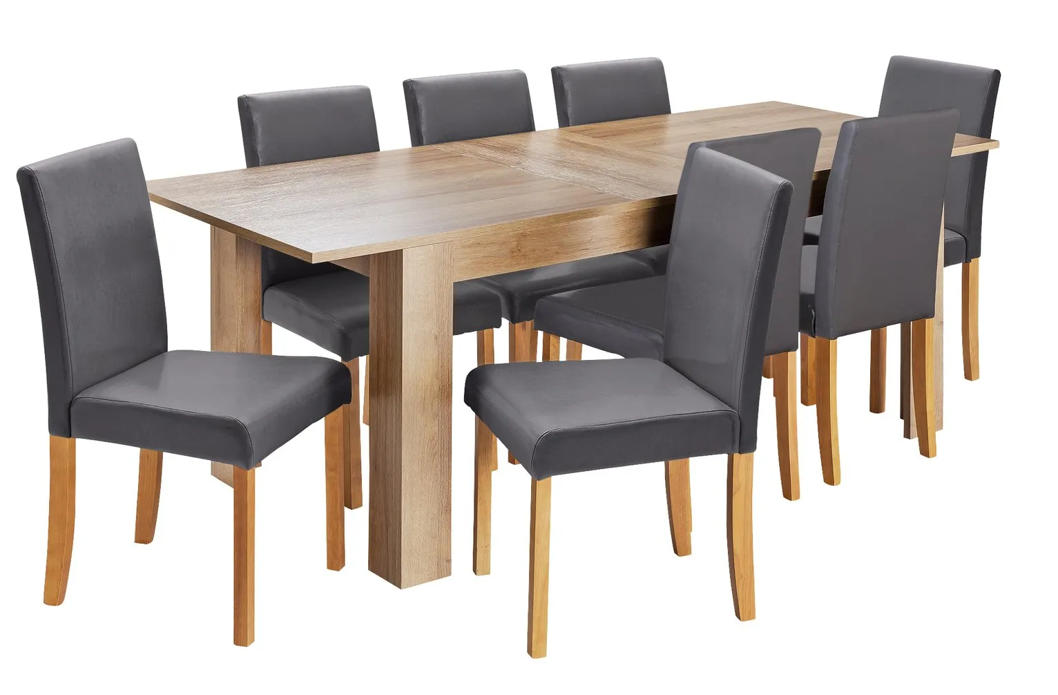 Argos Home Miami XL Extending Table & 8 Charcoal Chairs