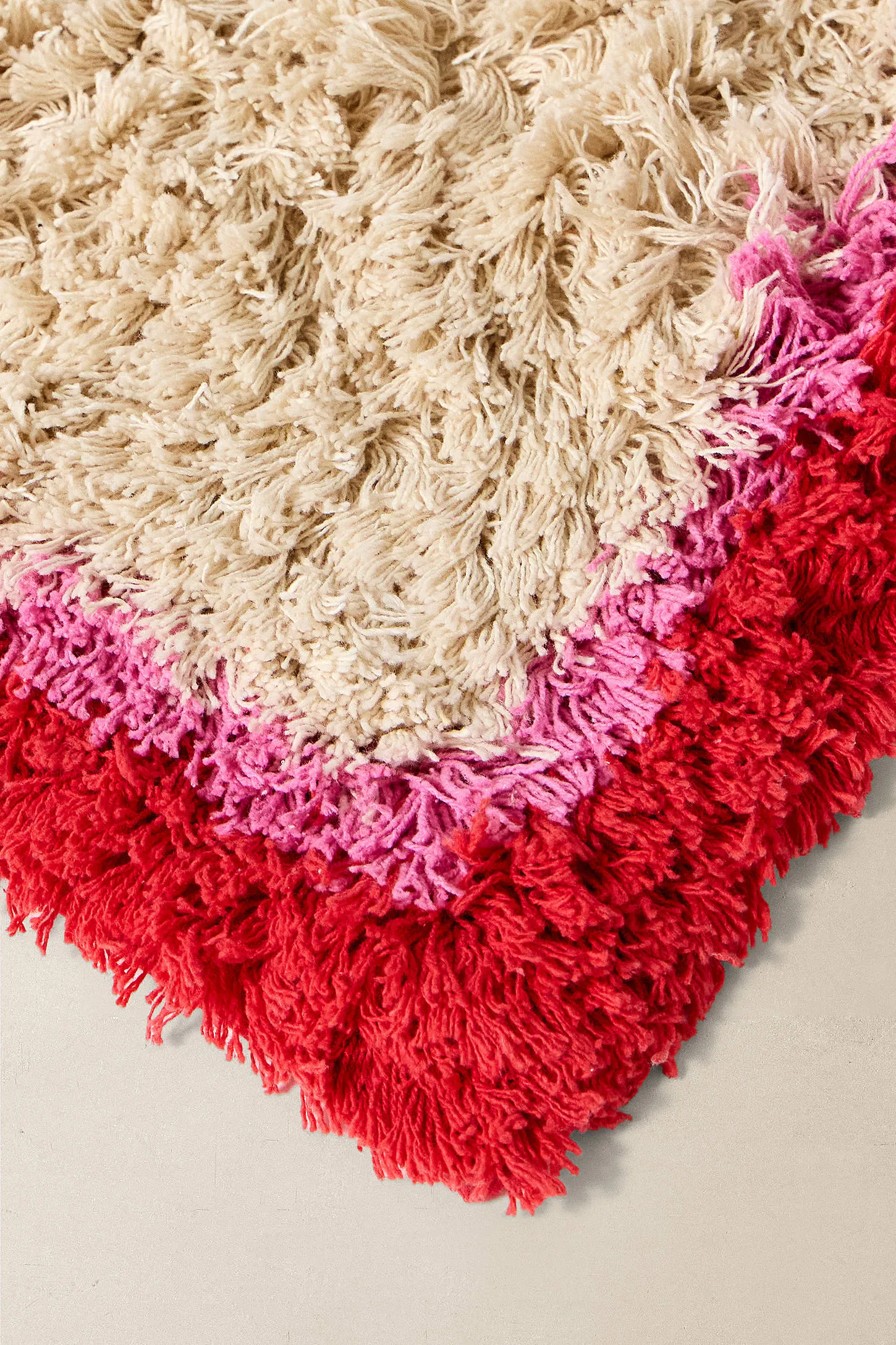 Shaggy Pink & Red Border 2x3ft / 60x90cm Rug 2