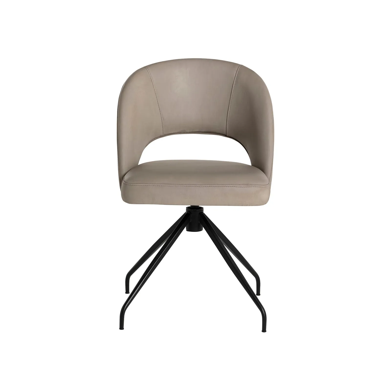 Pure Furniture Beck Swivel Dining Chair With Curved Metal Legs, Grey Leather | Barker & Stonehouse 3