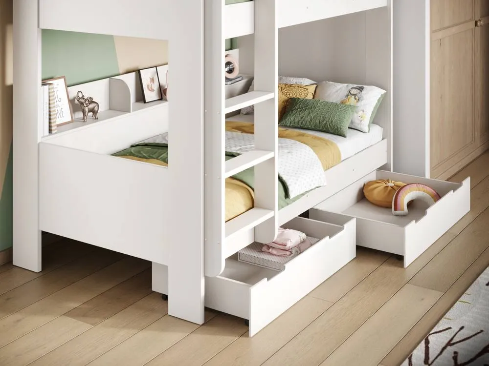 Flair Eddie Storage Bunk Bed in White 4