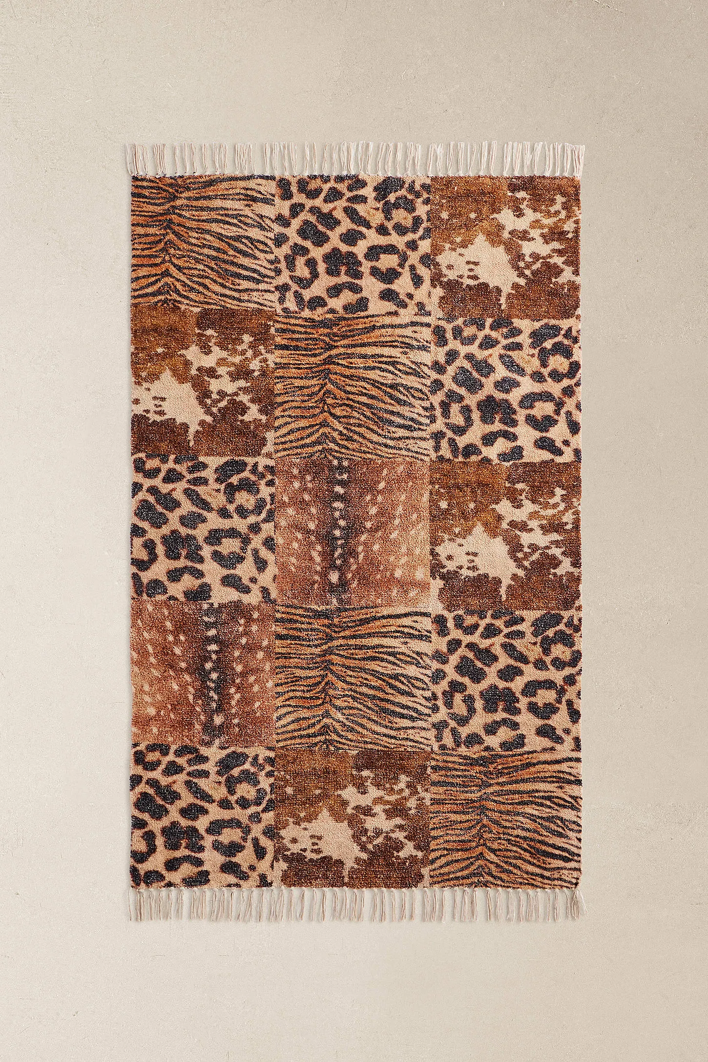 Eliza Animal Patchwork 3x5ft / 90x150cm Rug - Neutral