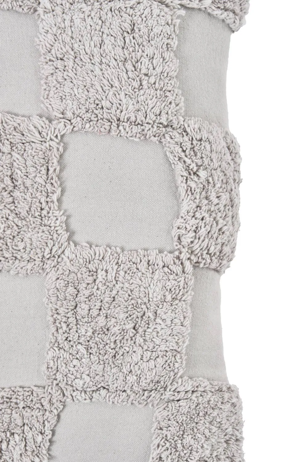 BHS 100% Cotton Checkerboard Tufted Cushion in Grey 3