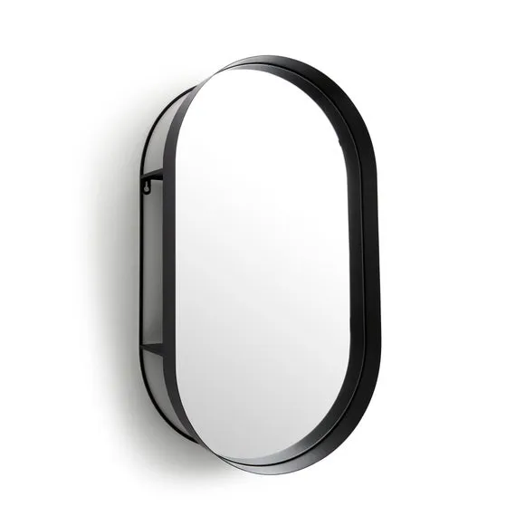New York Oval Wall Mirror with Shelves 3