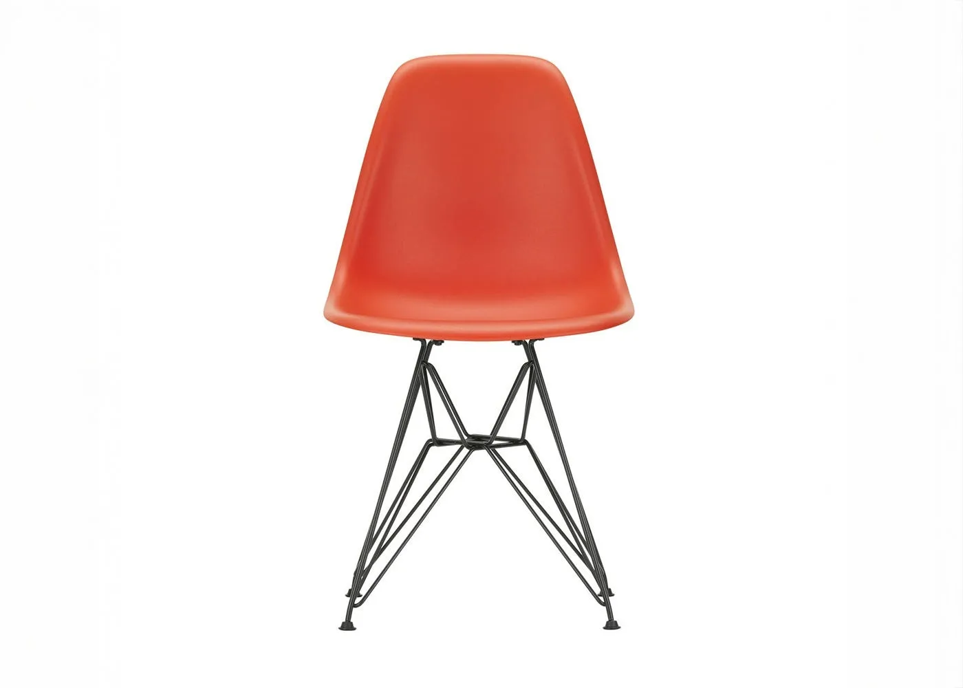 Vitra Eames DSR Chair Poppy Red Basic Dark Powder Coated Base 04 Glides 1