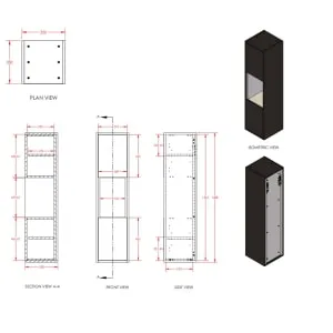 Wickes Nexus Stone Green & Tobacco Halifax Oak Wall Hung Tower Unit - 1400 x 350mm 2