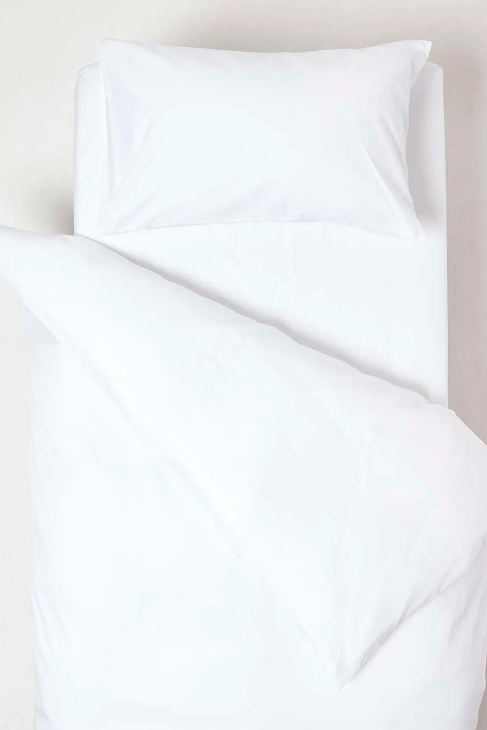 Homescapes Sateen Cotton Cot Bed Duvet Cover Set 400 Thread Count in White