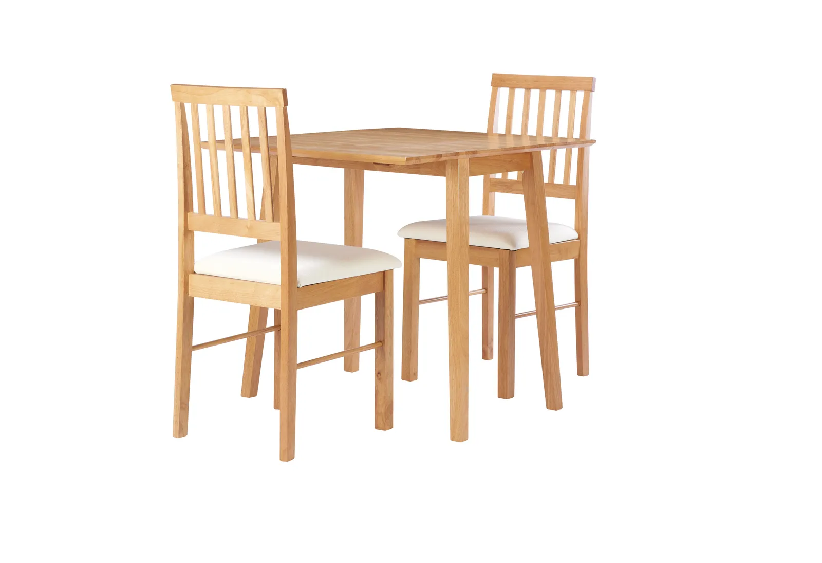 Birlea Drop Leaf Table Chairs Square Solid Wood Dining 2 Kitchen Set Oak Finish in Brown 5