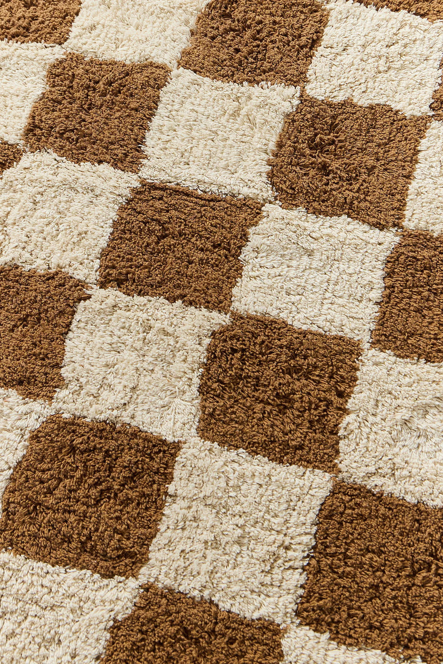 Shaggy Check Terracotta 2X6ft / 60x180cm Rug - Rust 2