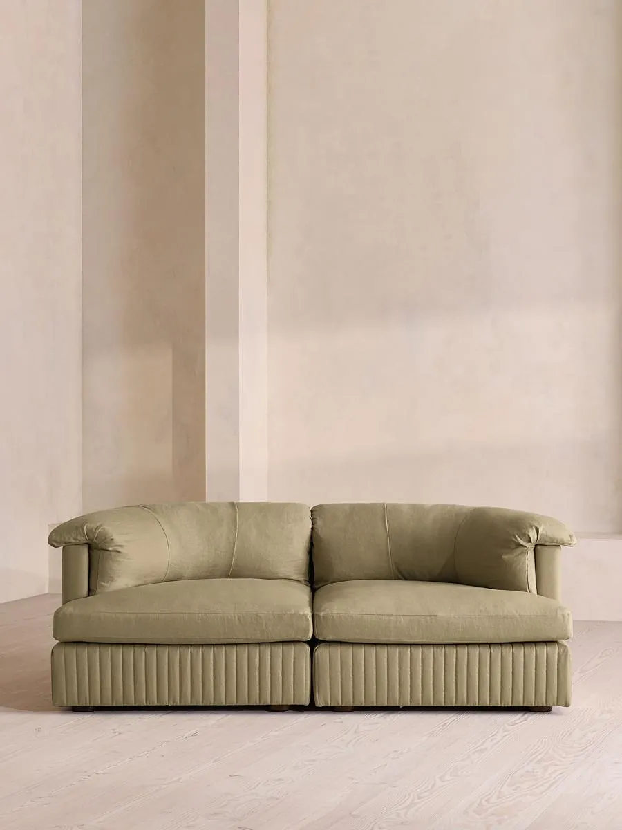 Oona Modular Sofa, Three Seater, Linen, Sage
