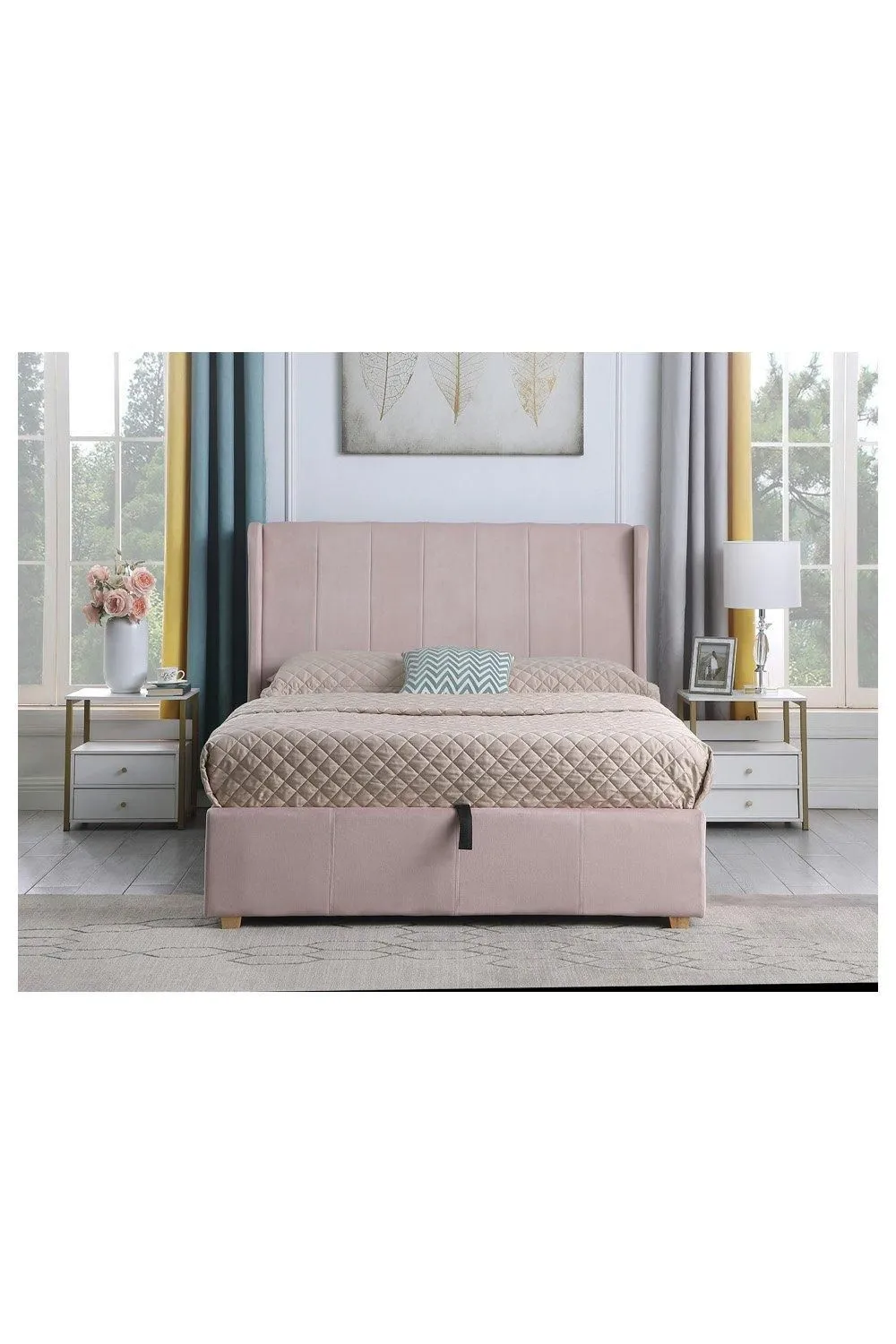 Seconique Amelia Plus 4'6" Double Storage Bed in Pink 2