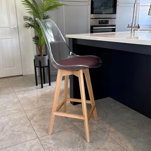 Fusion Living Soho Clear Plastic Bar Stool