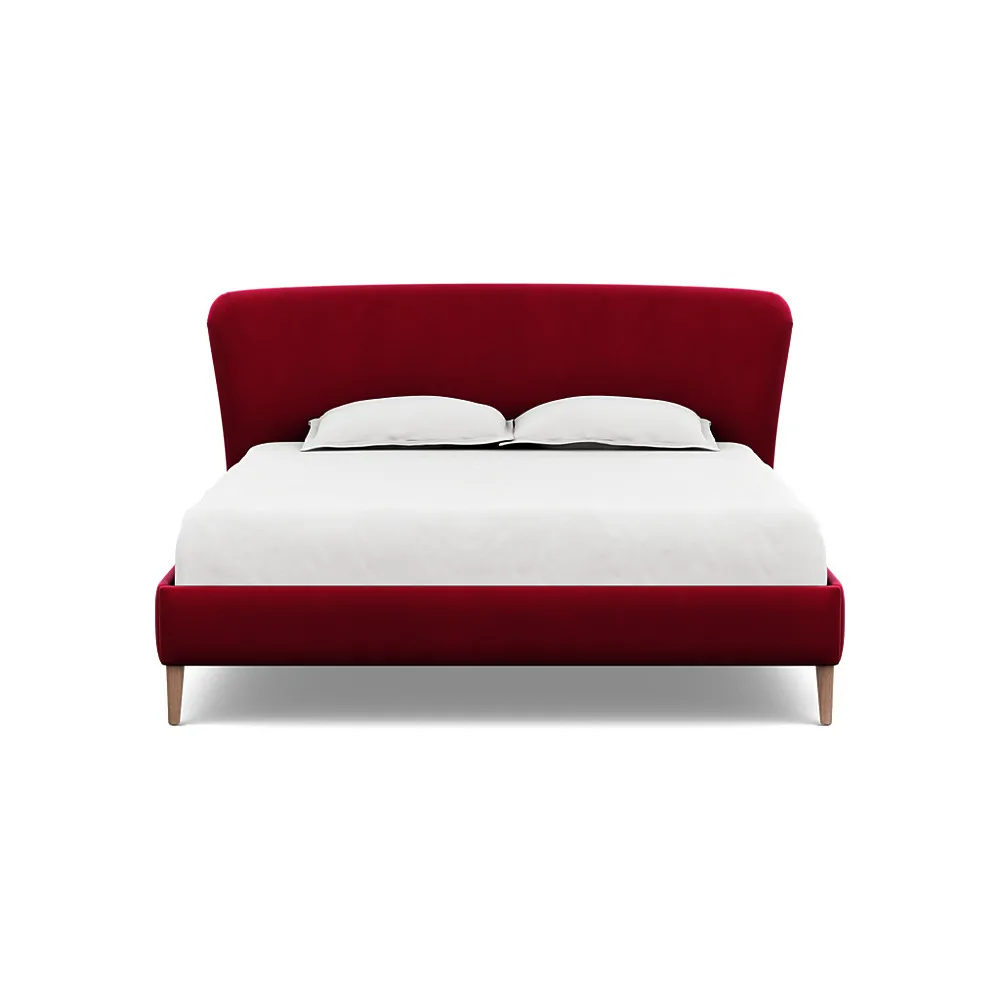 Heal's Darcey Bed Super King Varese Velvet Mulberry Tinted Ash Feet