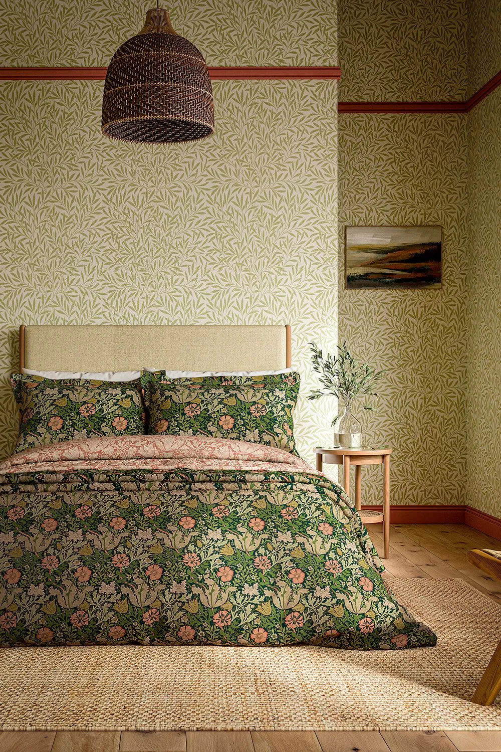 Morris & Co 'Compton' Cotton Duvet Cover Set in Green
