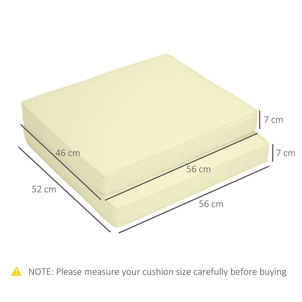 OUTSUNNY Outdoor Seat & Back Cushion Set Replacement Cushions in Cream 3