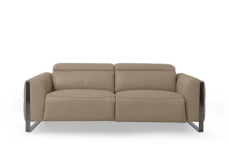 Gisella Leather 3 Seater Sofa - Barley