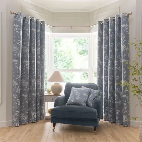 Chinoiserie Jacquard Eyelet Curtains 2