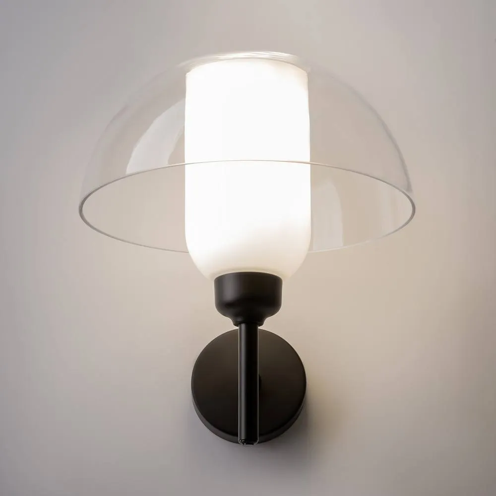 Netlighting Memory Modern Dome Wall Lamp Black 1xE14 Glass Shade 4