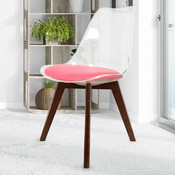 Fusion Living Soho Clear Plastic Dining Chair with Squared Legs 1