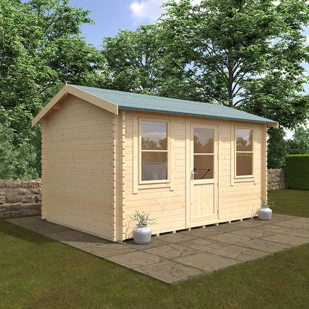 Buttercup Farm 14x10w The Skipton Plus 44mm Cabin - L415 x W295 x H272.6 cm in Natural 5
