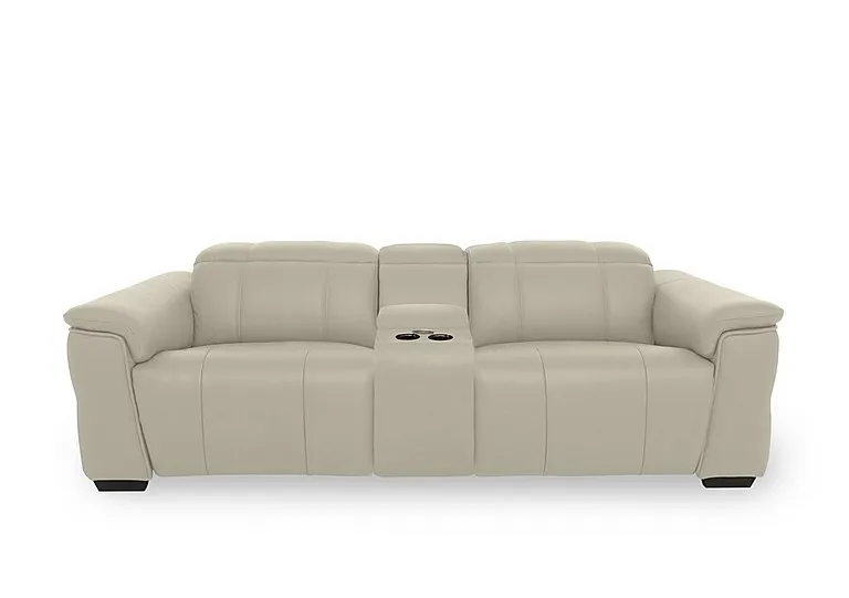 Inca NC Leather 3 Seater Power Recliner Sofa with Pop Up Light Console and Power Headrests - Bone China - Sofas and Armchairs - In Time for Christmas