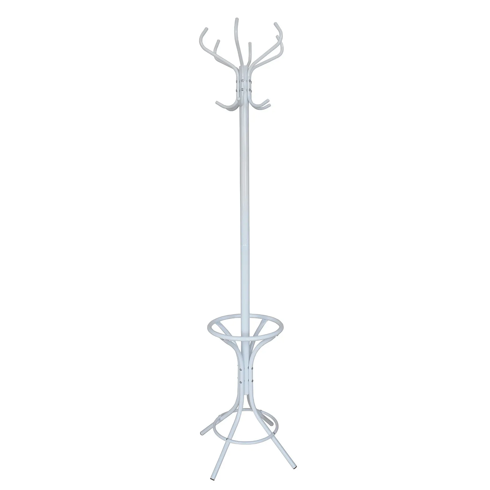 White Painted Steel Hat and Coat Stand White