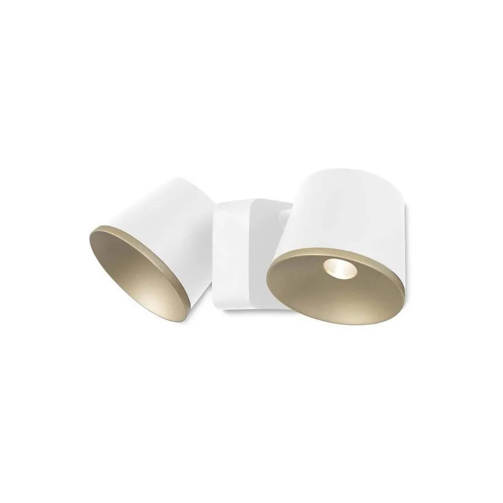Netlighting Drone LED 2 Light Indoor Dome Wall Ceiling Light White Gold