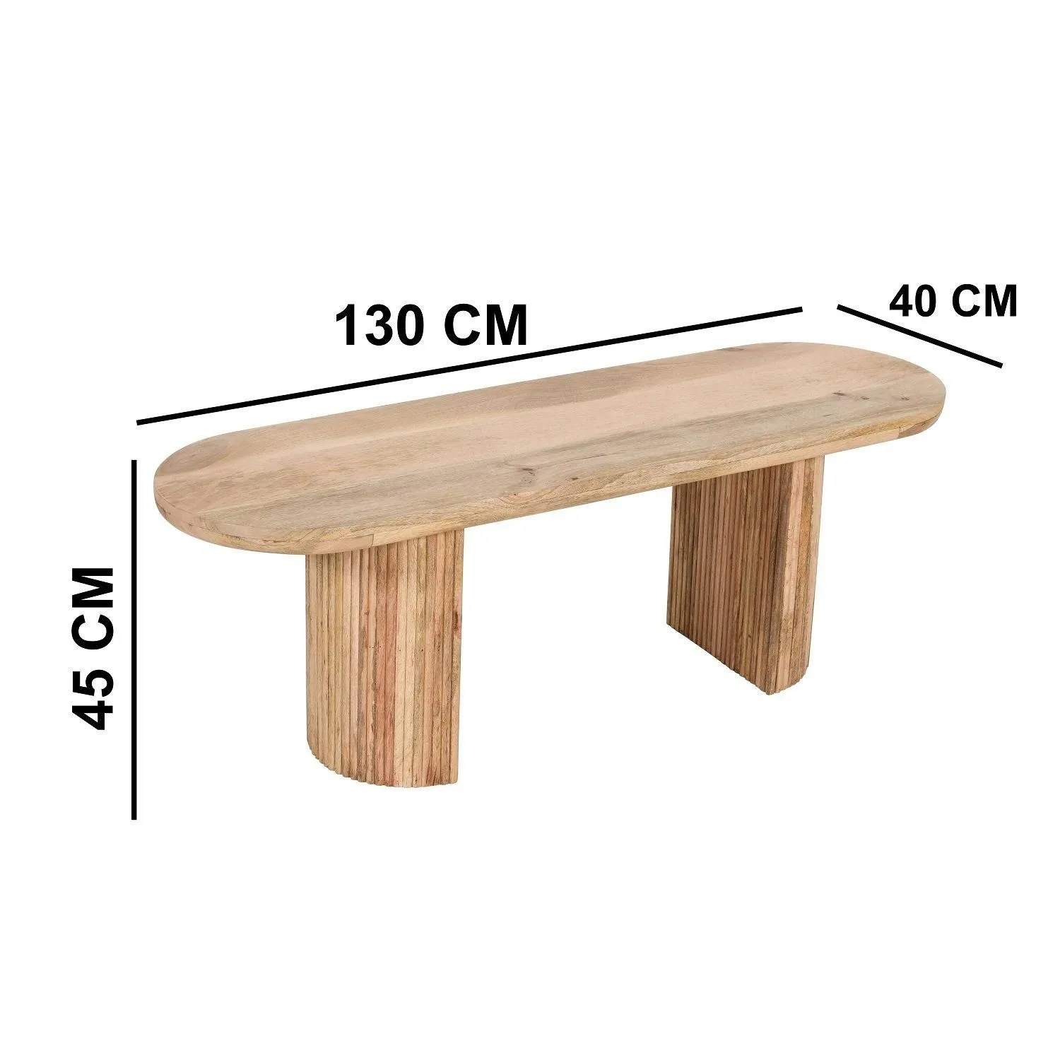 IH Design Margarita Solid Wooden Dining Bench in Light Brown 5