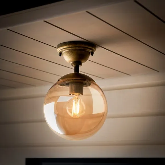 Churchgate Staten Industrial Bathroom Flush Ceiling Light 2