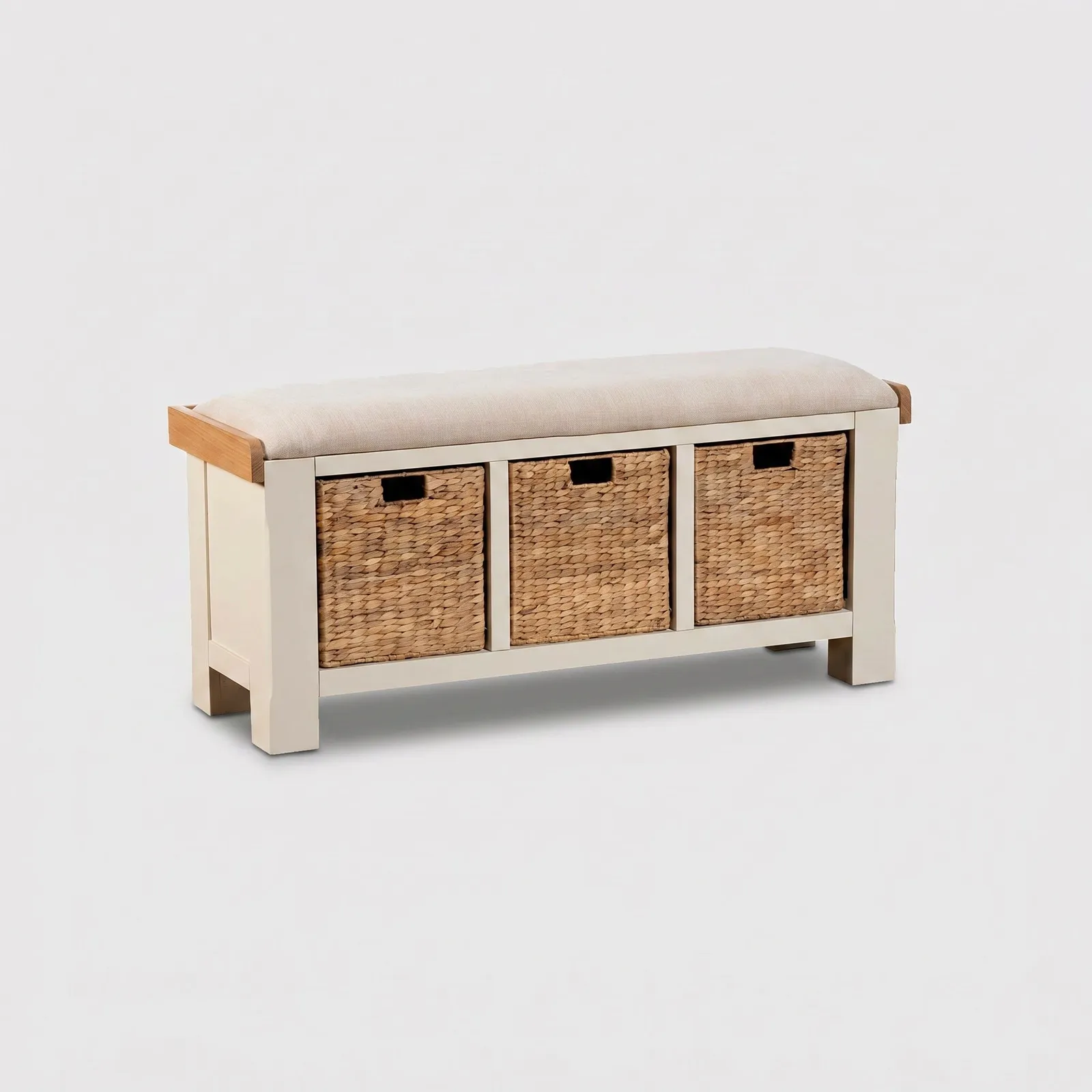 Witney Upholstered Hall Bench 110X35X50Cm, Neutral Wood | Barker & Stonehouse