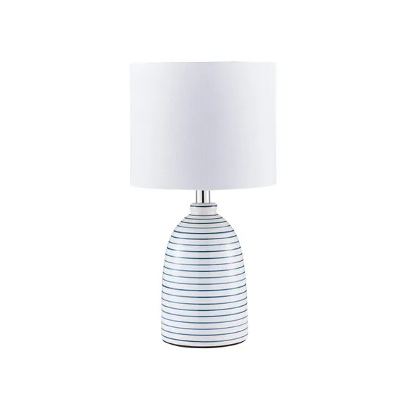 Tenby Ceramic White and Blue Table Lamp 5