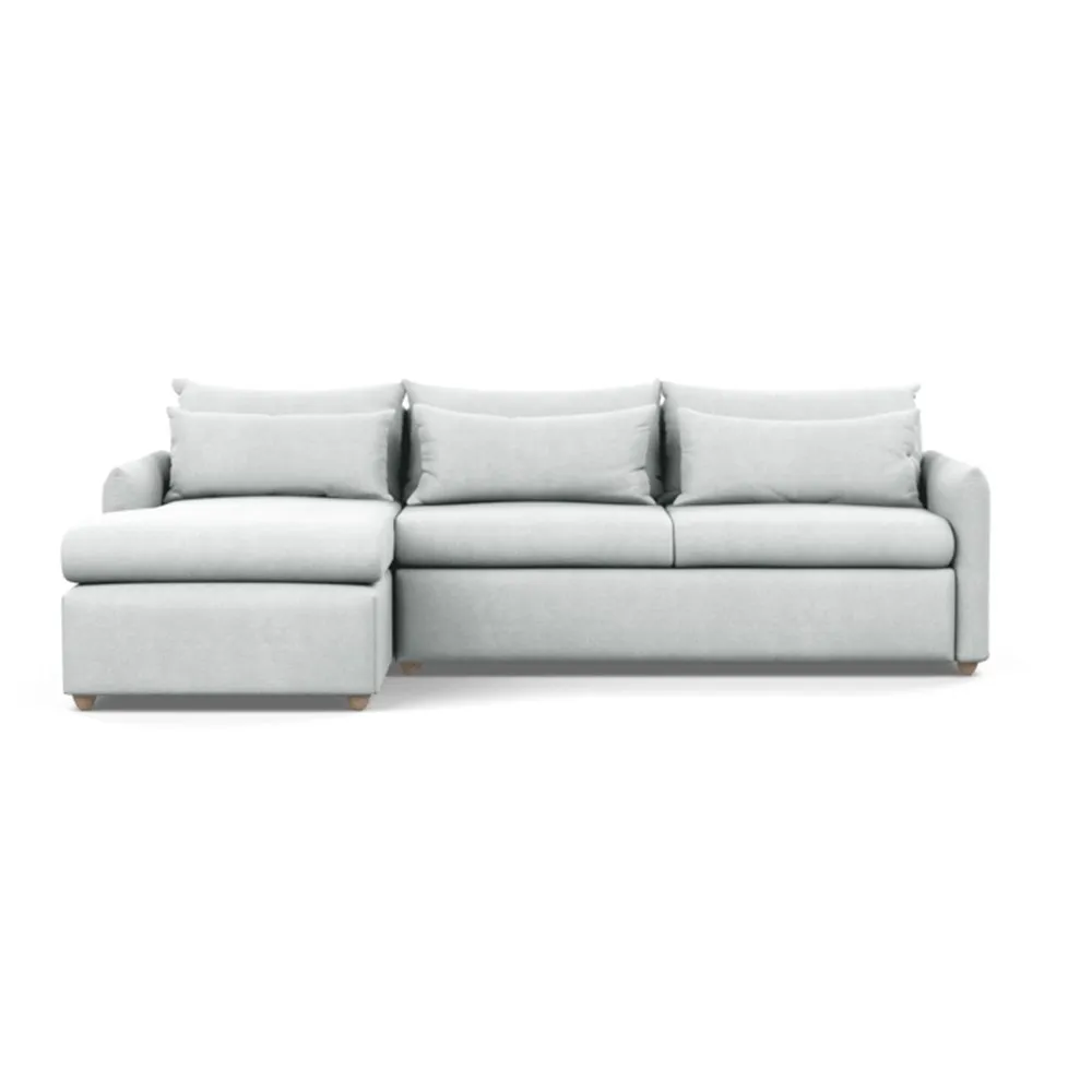 Heal's Pillow Large Left Hand Corner Chaise Broad Weave Tin Natural Feet