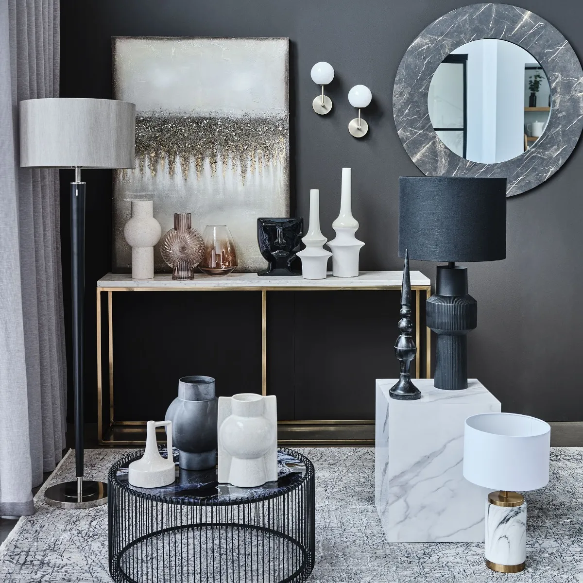 Sleek Black Floor Lamp Metal | Barker & Stonehouse 2