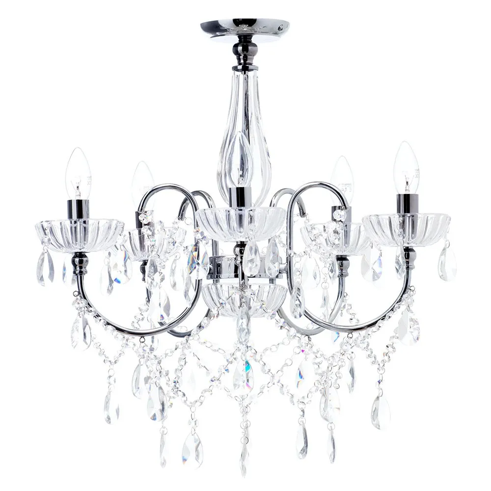 Edith Flush Ceiling Light, Chrome