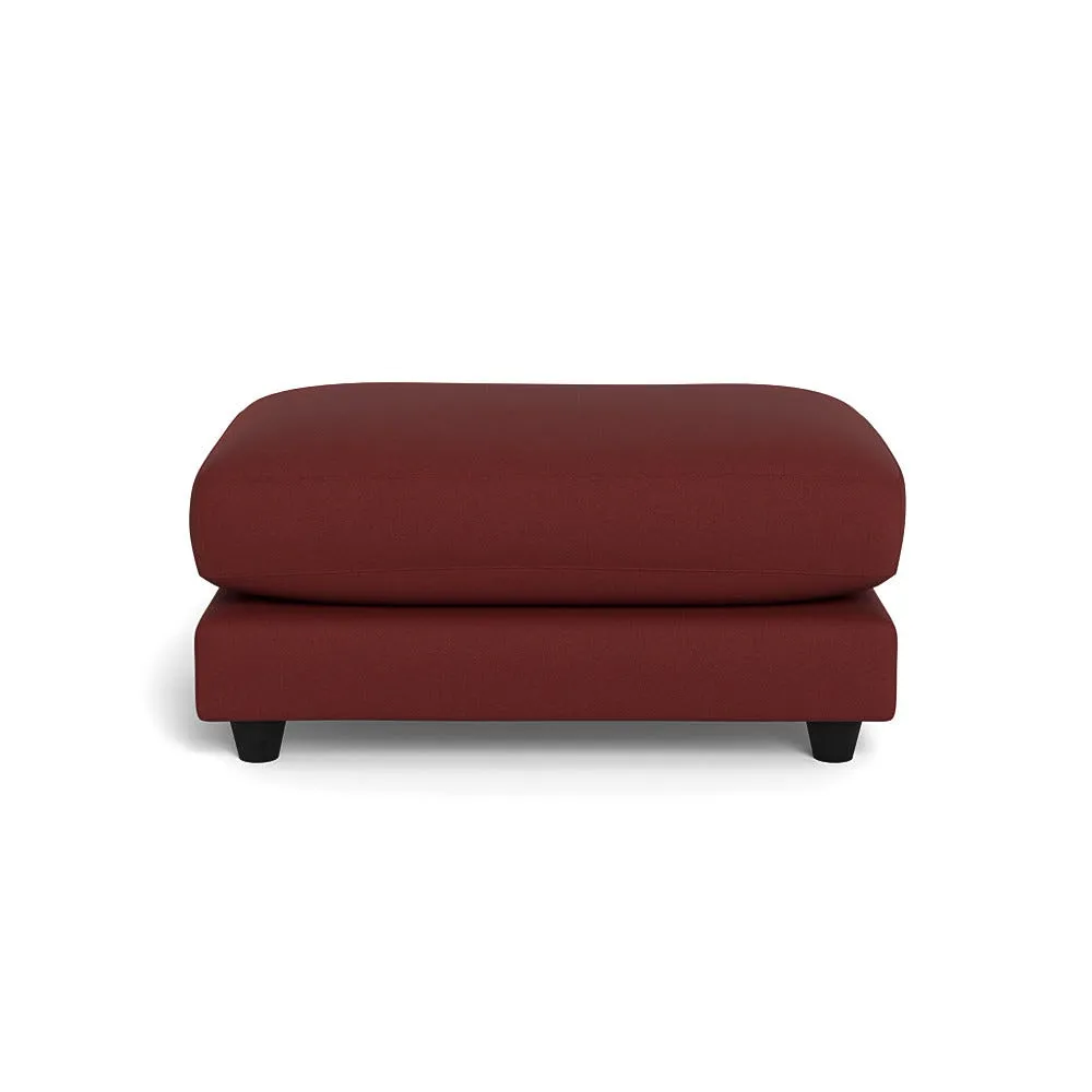 Heal's Snooze Footstool Capelo Linen-Cotton Etruscan Red Black Feet