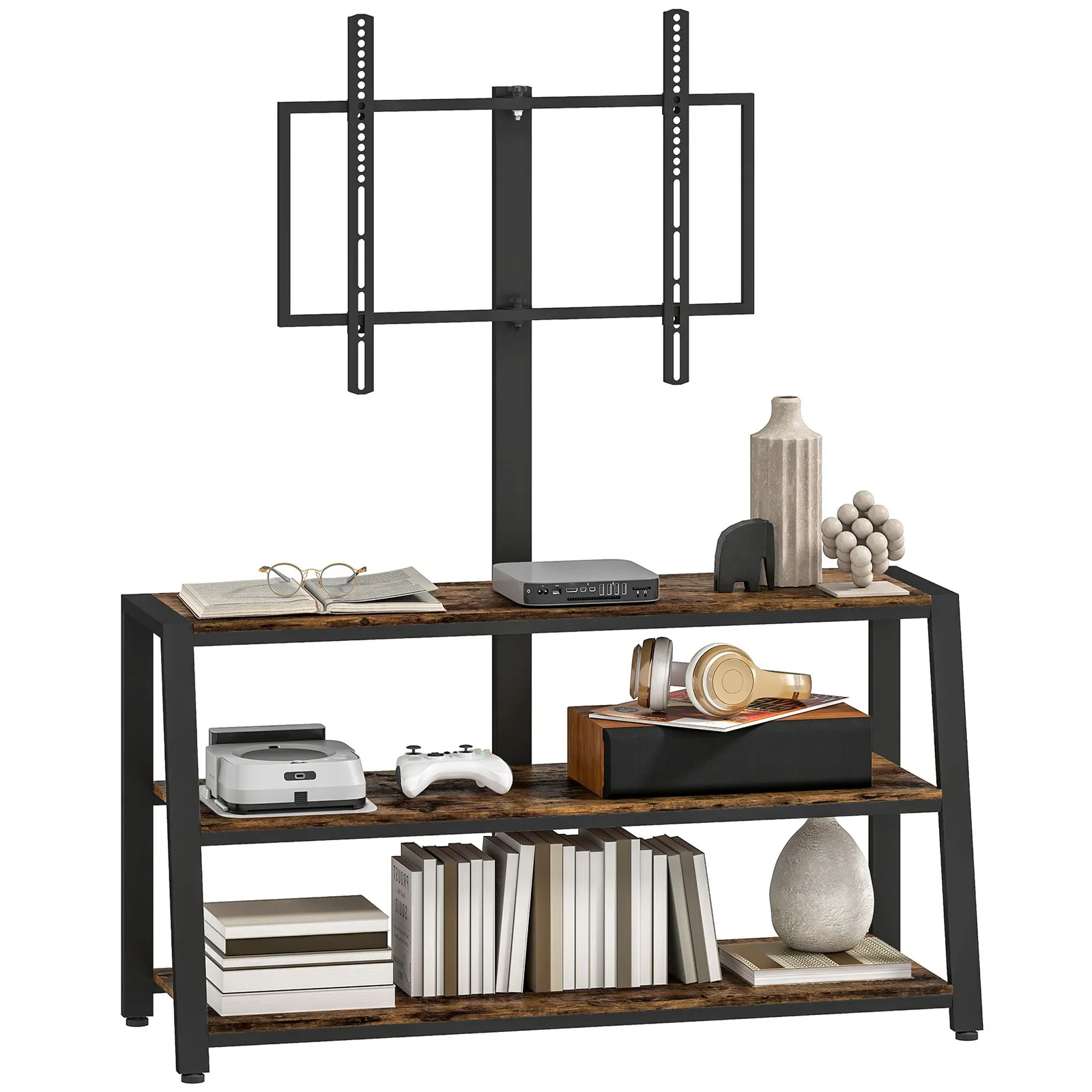 HOMCOM TV Stand Cabinet with Swivel Bracket for 32 - 70 Inch TVs in Brown 2