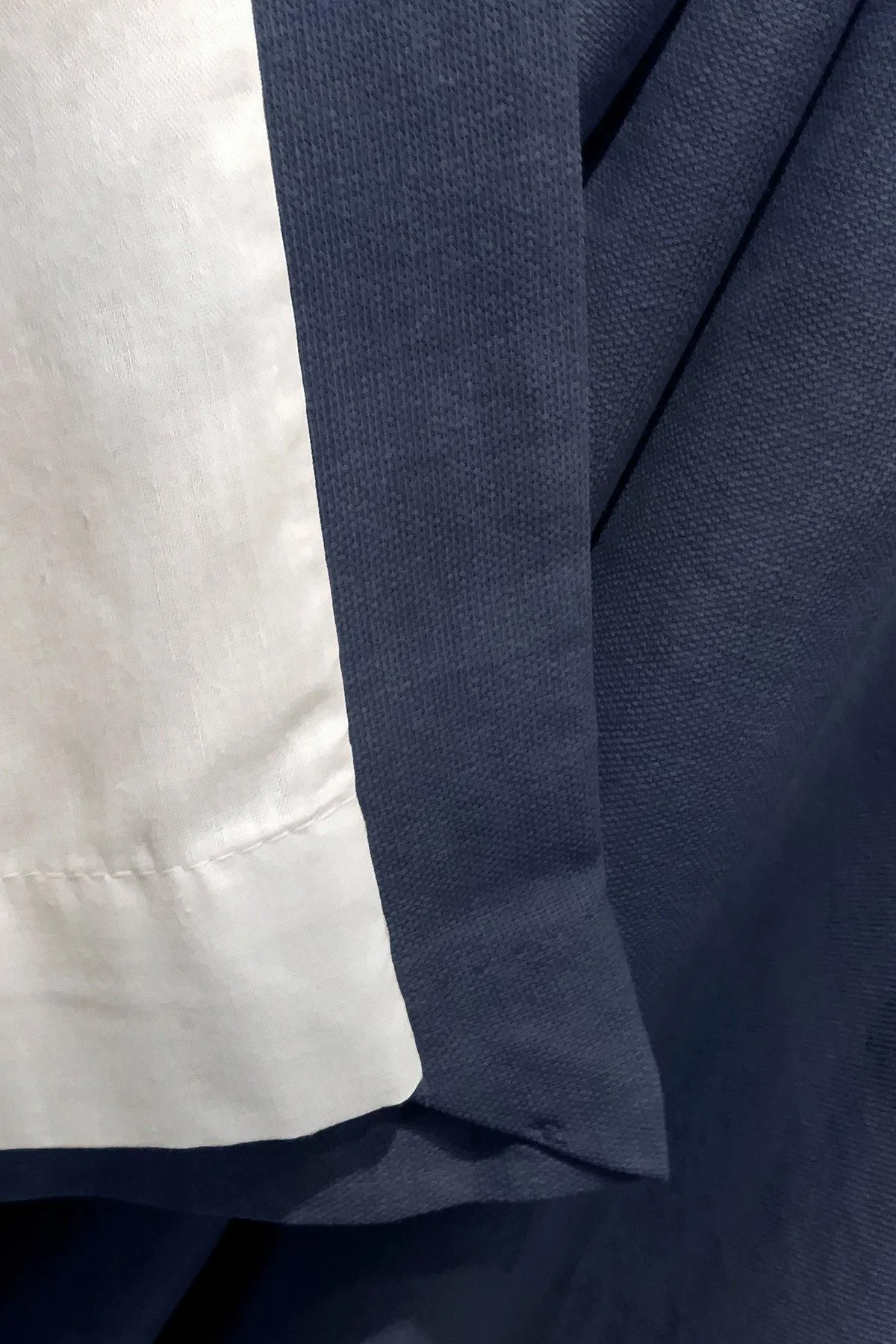 Fusion 'Sorbonne' 100% Cotton Light Filtering Plain Dyed Eyelet Curtains in Navy 4