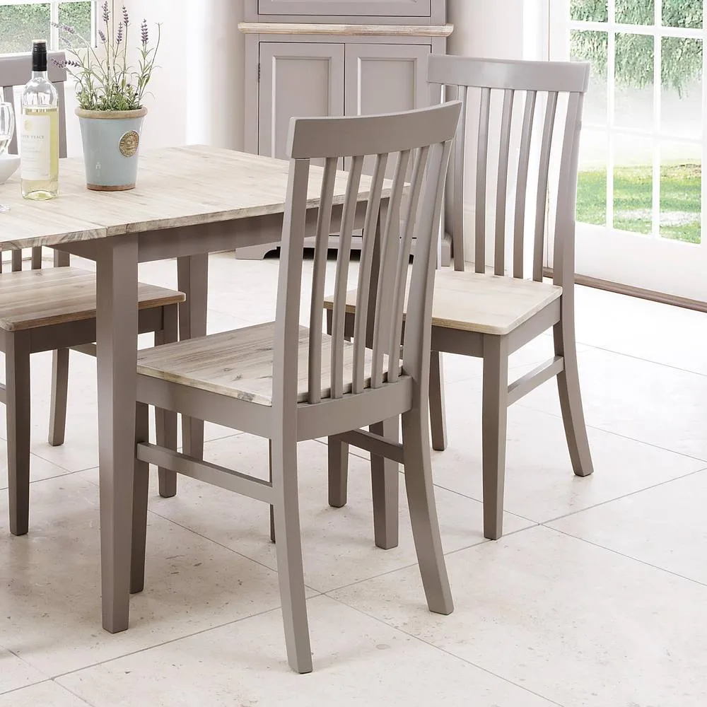 Statement Furniture Florence Highback Wooden Seat Chair in Light Grey 2