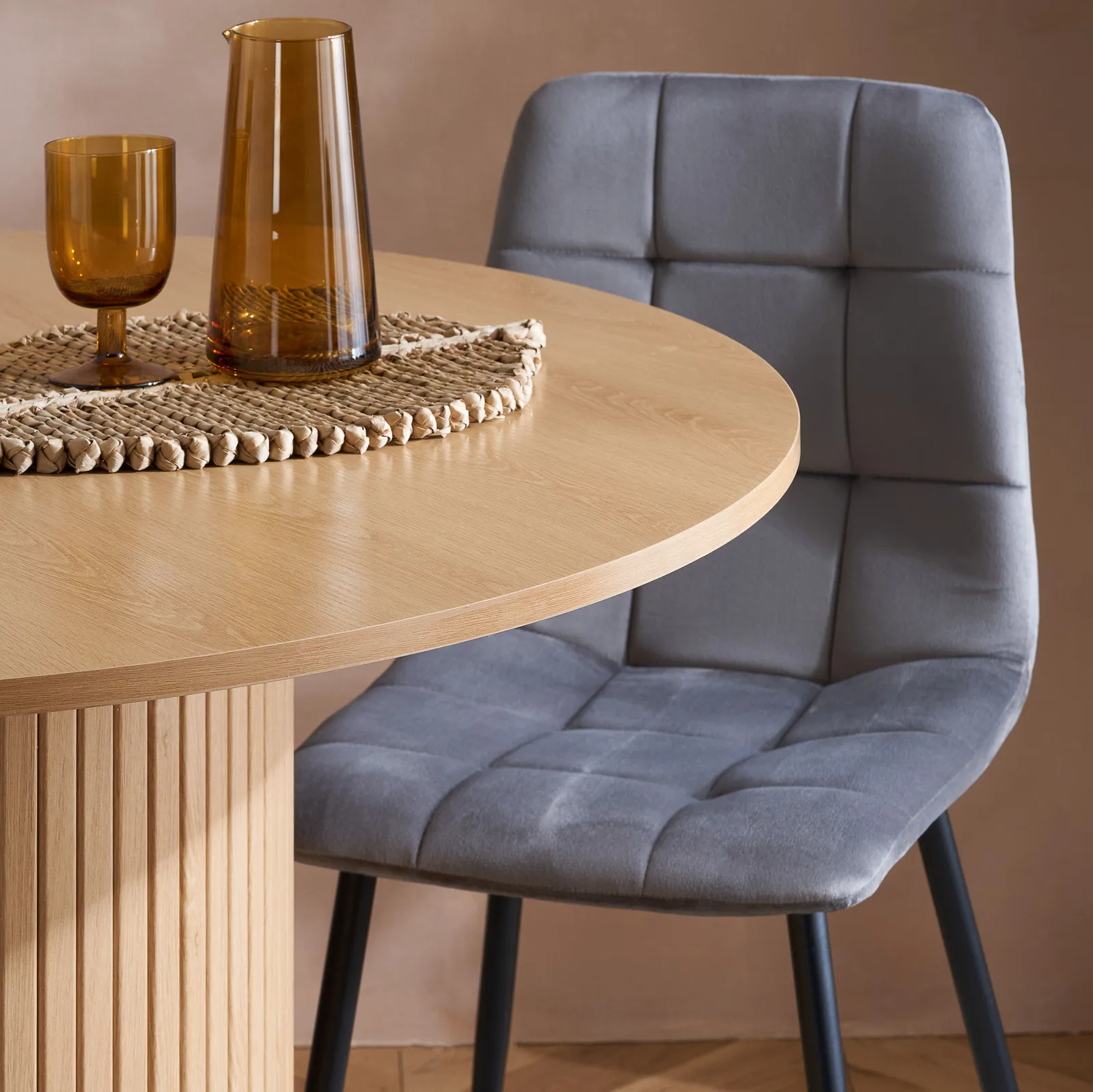Birlea 2 Grey Dining Chairs Pair Axel 2