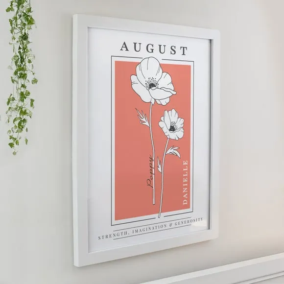 Personalised Birth Flower Poster Frame 4
