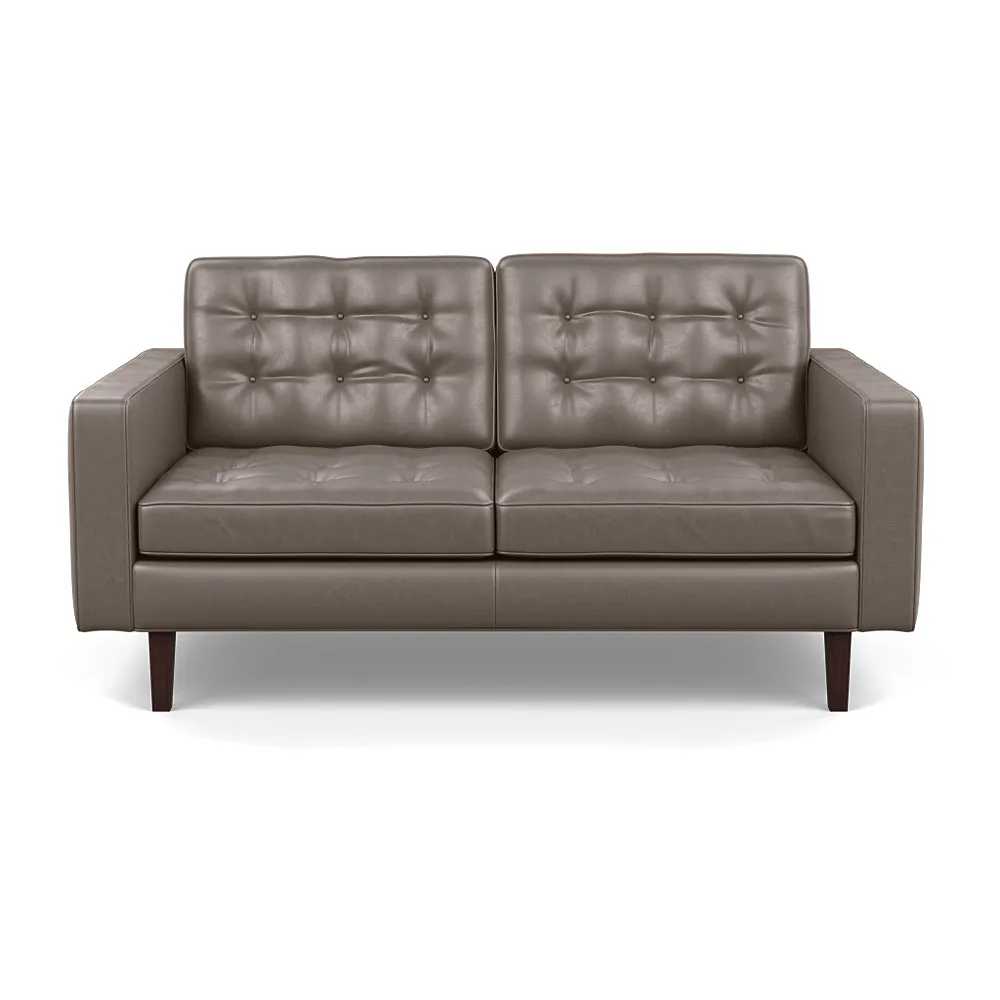 Heal's Hepburn 2 Seater Daino Leather Elephant Wenge Feet 1