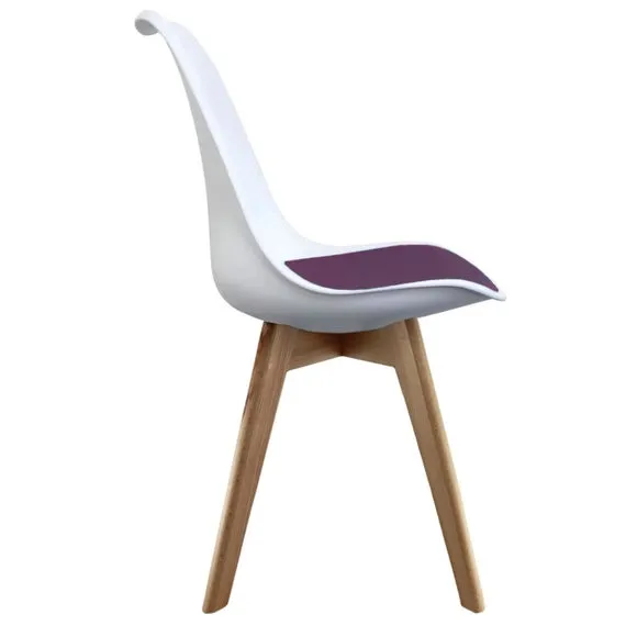 Fusion Living Soho White Plastic Dining Chair with Squared Legs 4