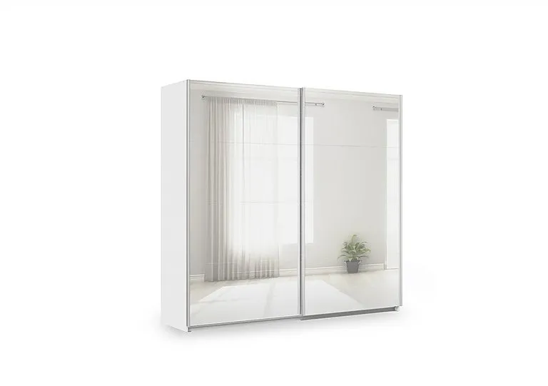 Impulse 226cm 2 Door Mirror Slider Wardrobe - Alpine White