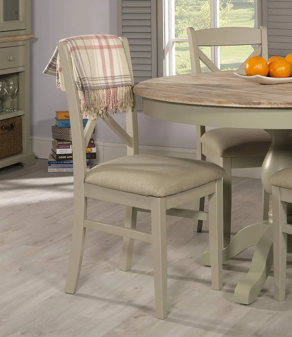 Statement Furniture Florence Crossback Upholstered Seat Chairs Set of 4 in Light Green 2