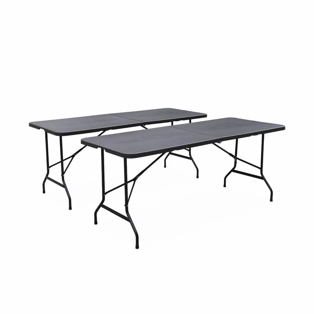 sweeek Pair of foldable plastic reception tables in Dark Grey 2