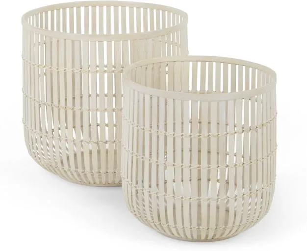 Kurino Set of 2 Bamboo Storage Baskets, Natural