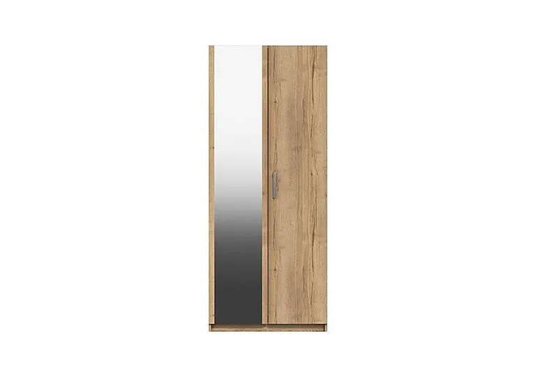 Waterloo 2 Door Wardrobe with Mirror - Natural Rustic Oak