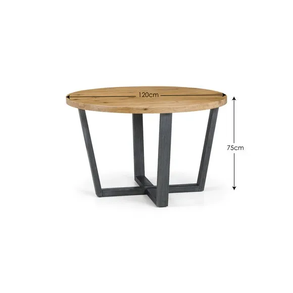 Brooklyn 4 Seater Round Dining Table with 4 Monroe Chairs, Solid Oak 3