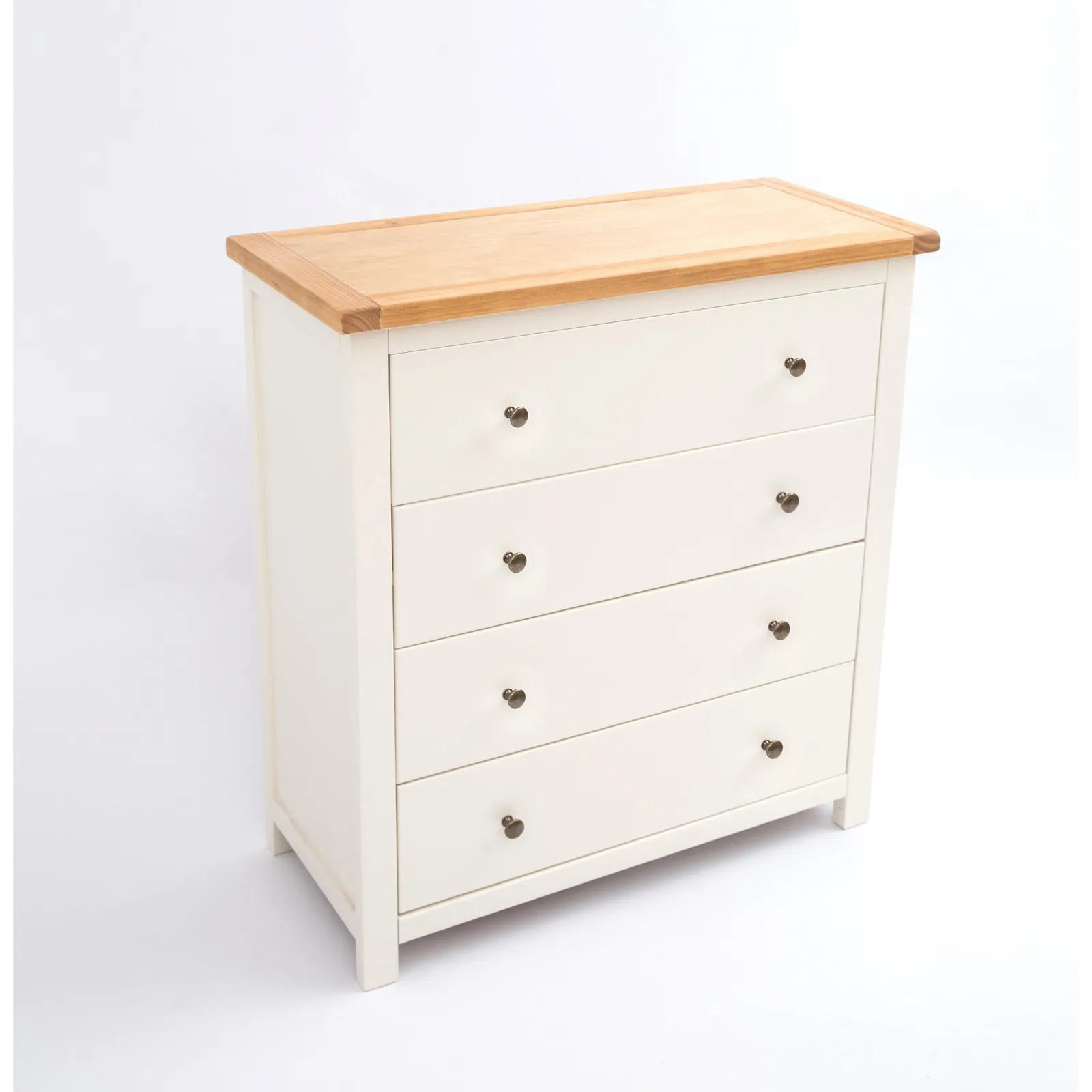 Cabinet Bits Maggiori 4 Drawer Chest of Drawers Brass Knob in Off-White 3