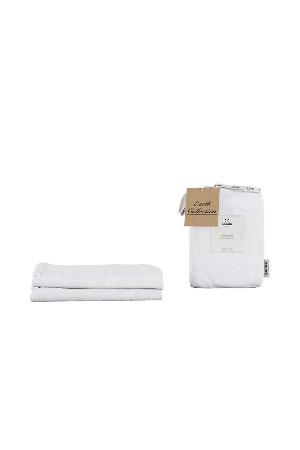 Panda London Panda Bamboo & French Linen Pillowcases (2-Pack) in White